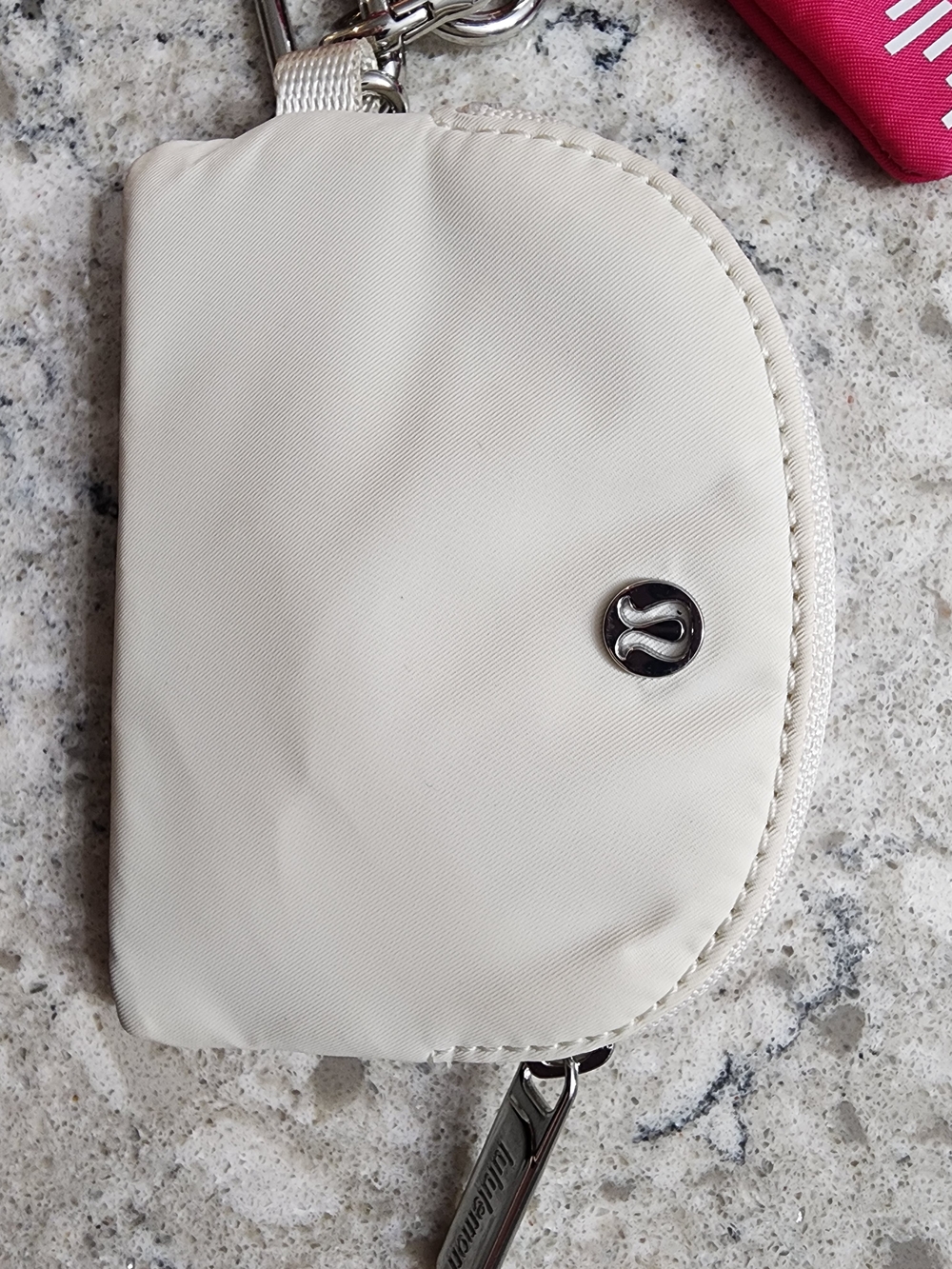 Lululemon Dual Pouch Pink and Cream Wristlet Keychain - Picture 5 of 9